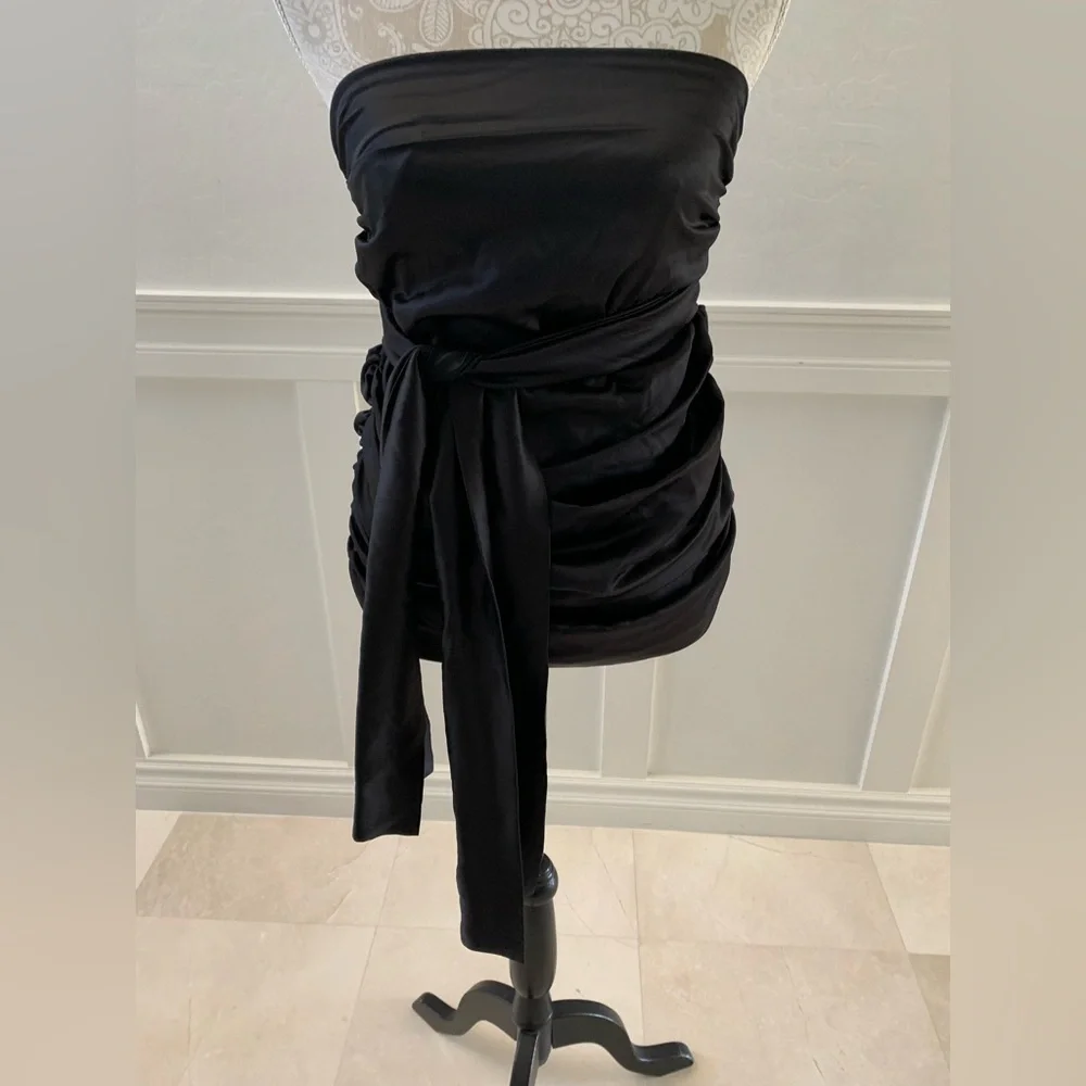 Dolce & Gabbana Stretch silk satin ruched mini skirt Size 44